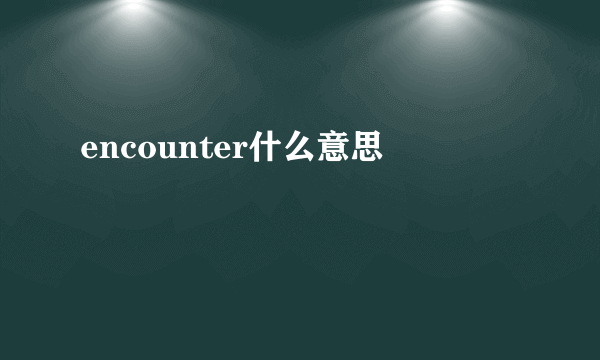 encounter什么意思