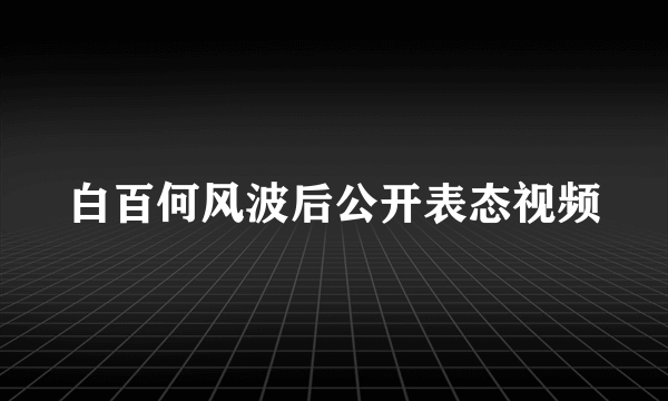 白百何风波后公开表态视频