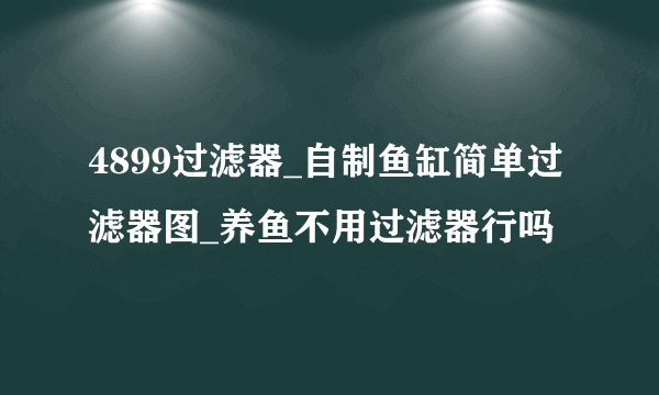 4899过滤器_自制鱼缸简单过滤器图_养鱼不用过滤器行吗