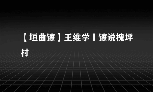 【垣曲镲】王维学丨镲说槐坪村