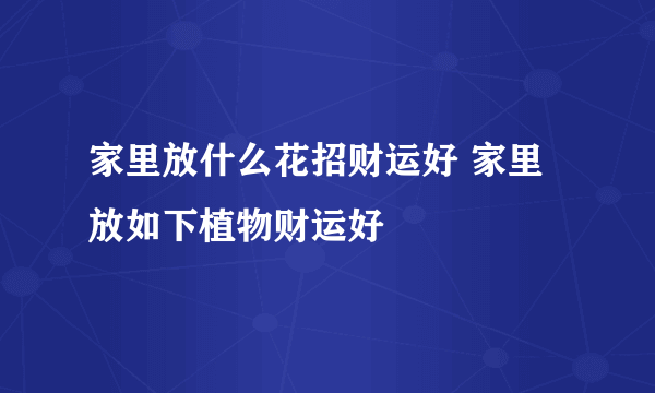 家里放什么花招财运好 家里放如下植物财运好