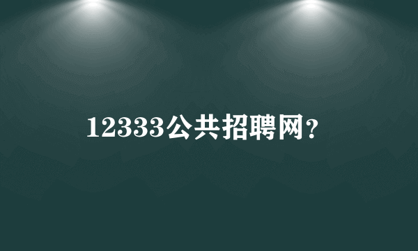 12333公共招聘网？