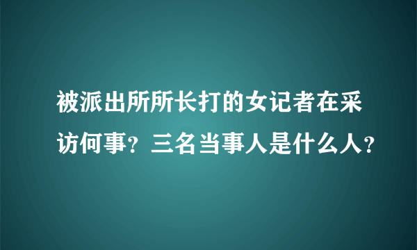 被派出所所长打的女记者在采访何事？三名当事人是什么人？