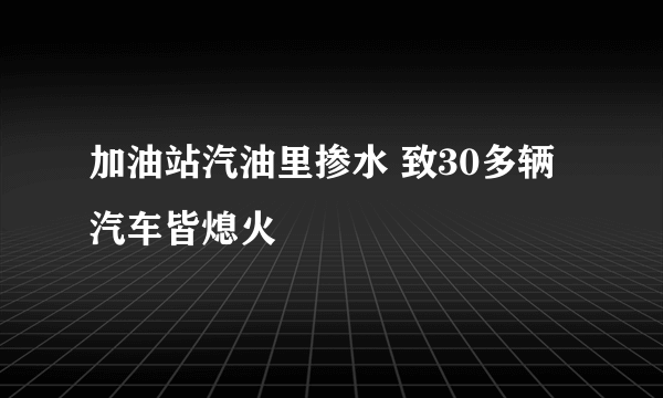 加油站汽油里掺水 致30多辆汽车皆熄火