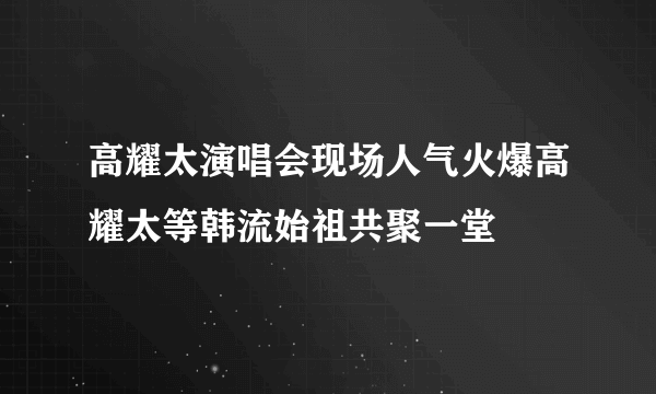 高耀太演唱会现场人气火爆高耀太等韩流始祖共聚一堂