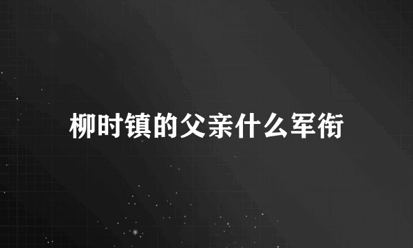 柳时镇的父亲什么军衔