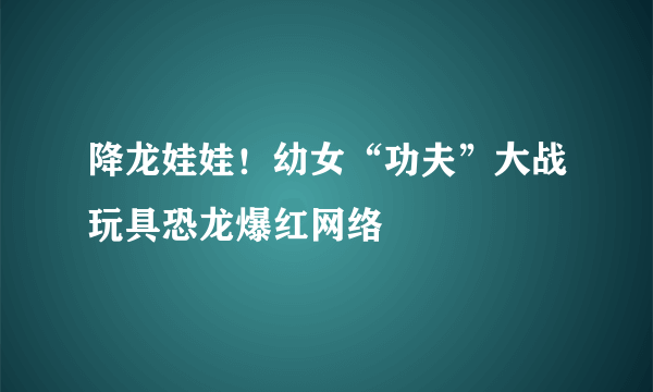 降龙娃娃！幼女“功夫”大战玩具恐龙爆红网络