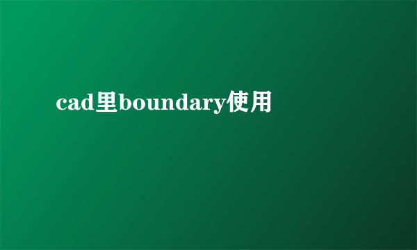 cad里boundary使用