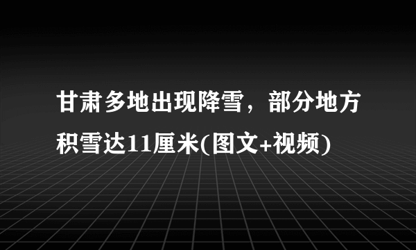 甘肃多地出现降雪，部分地方积雪达11厘米(图文+视频)