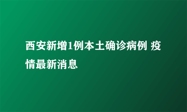 西安新增1例本土确诊病例 疫情最新消息