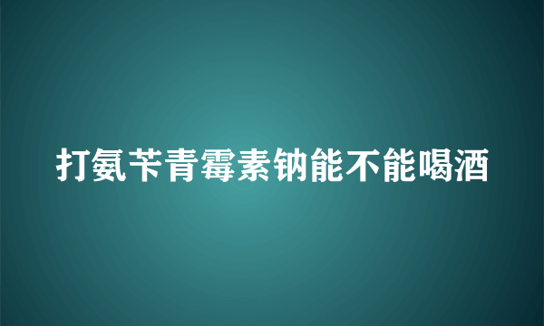 打氨苄青霉素钠能不能喝酒