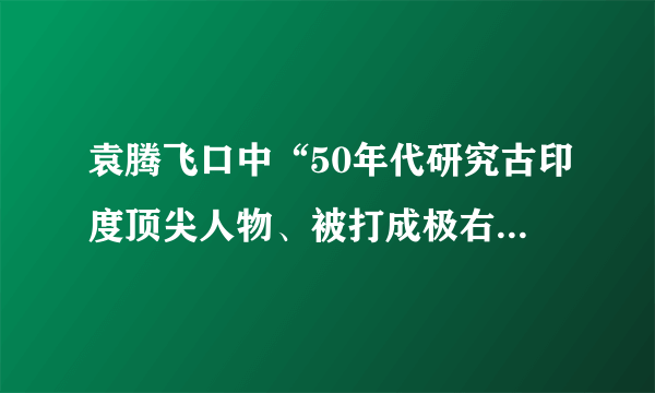 袁腾飞口中“50年代研究古印度顶尖人物、被打成极右、上课咳嗽30分钟”的人是谁？