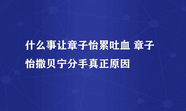 什么事让章子怡累吐血 章子怡撒贝宁分手真正原因