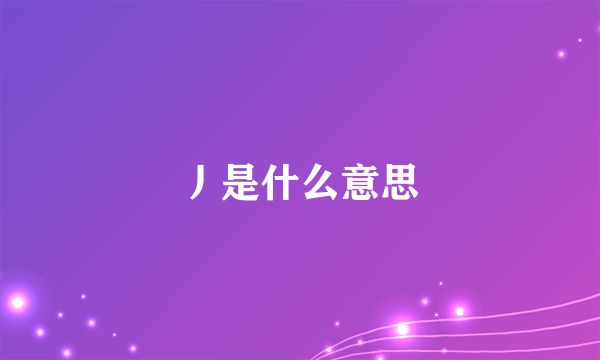 丿是什么意思