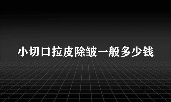 小切口拉皮除皱一般多少钱