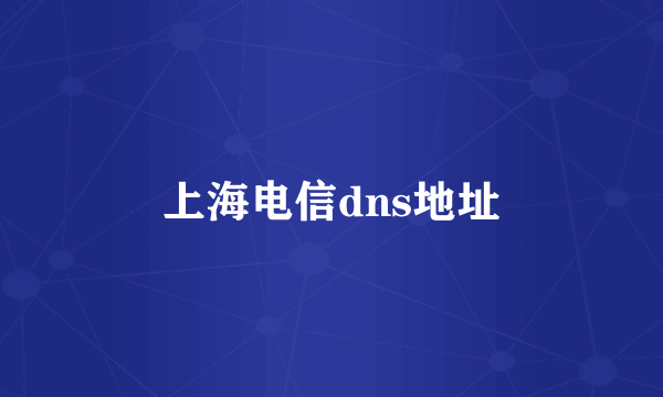 上海电信dns地址