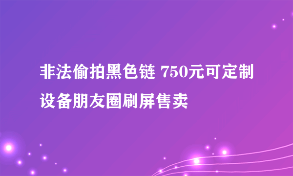 非法偷拍黑色链 750元可定制设备朋友圈刷屏售卖