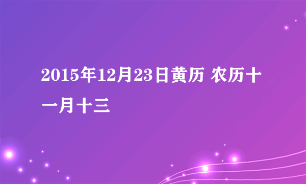 2015年12月23日黄历 农历十一月十三