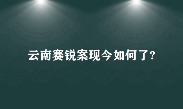 云南赛锐案现今如何了?