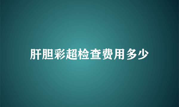 肝胆彩超检查费用多少