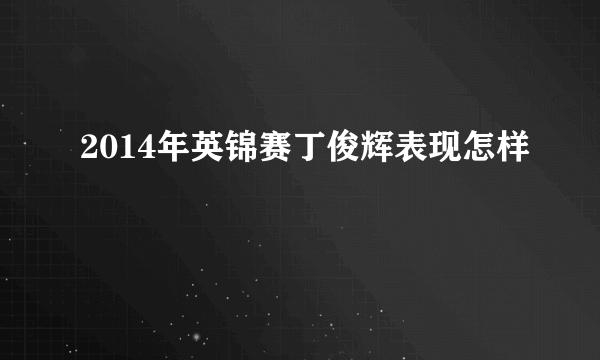 2014年英锦赛丁俊辉表现怎样