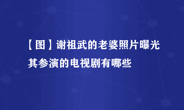 【图】谢祖武的老婆照片曝光 其参演的电视剧有哪些