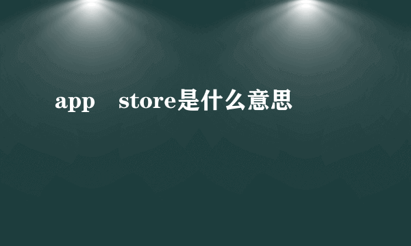 app store是什么意思