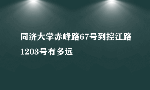 同济大学赤峰路67号到控江路1203号有多远