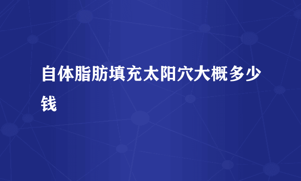 自体脂肪填充太阳穴大概多少钱