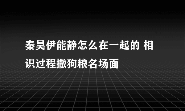 秦昊伊能静怎么在一起的 相识过程撒狗粮名场面