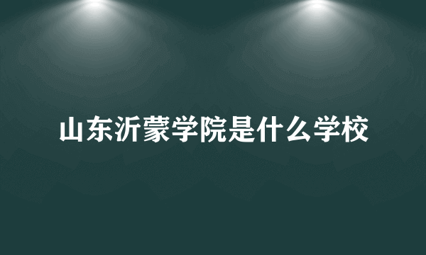 山东沂蒙学院是什么学校