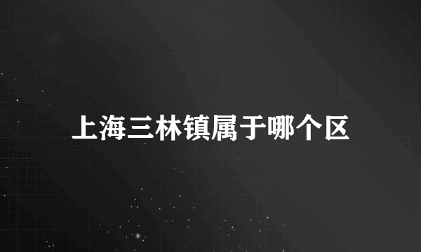 上海三林镇属于哪个区