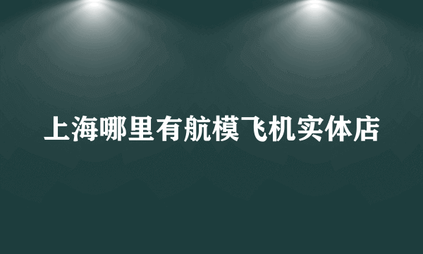 上海哪里有航模飞机实体店