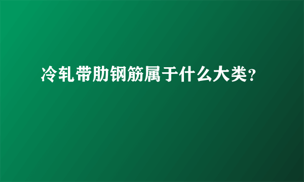 冷轧带肋钢筋属于什么大类？