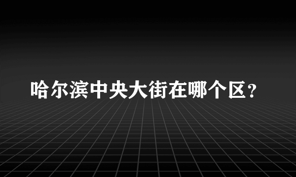 哈尔滨中央大街在哪个区？