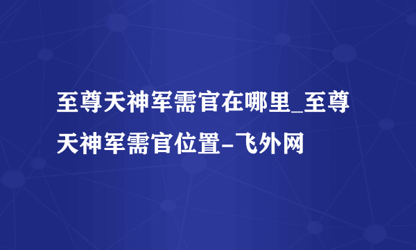 至尊天神军需官在哪里_至尊天神军需官位置-飞外网