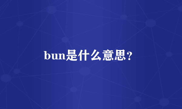 bun是什么意思？