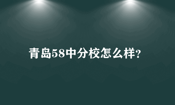 青岛58中分校怎么样？