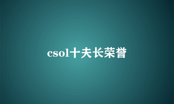 csol十夫长荣誉