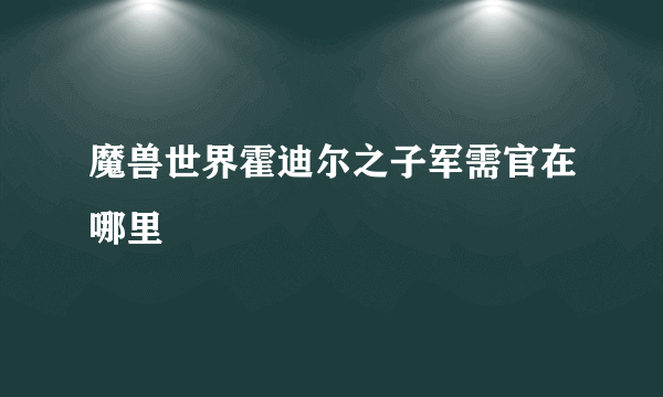 魔兽世界霍迪尔之子军需官在哪里