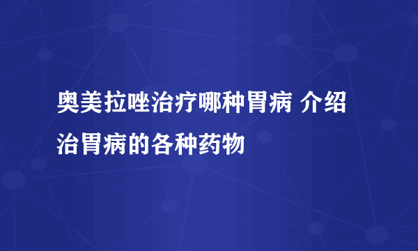 奥美拉唑治疗哪种胃病 介绍治胃病的各种药物