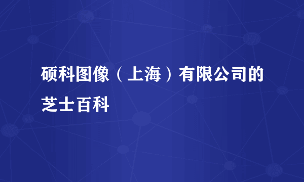 硕科图像（上海）有限公司的芝士百科