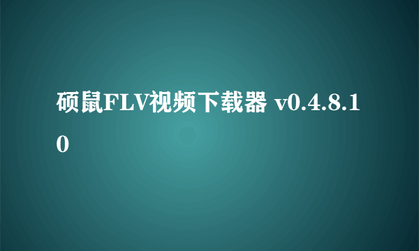 硕鼠FLV视频下载器 v0.4.8.10