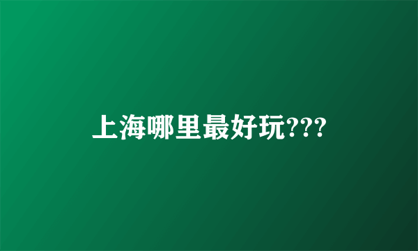 上海哪里最好玩???