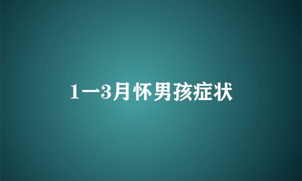 1一3月怀男孩症状