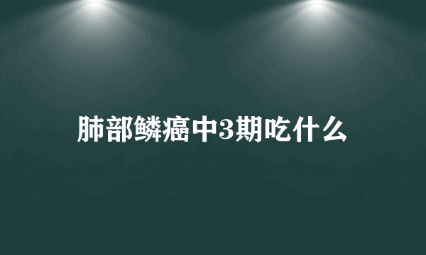 肺部鳞癌中3期吃什么