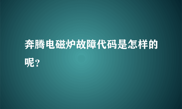 奔腾电磁炉故障代码是怎样的呢？