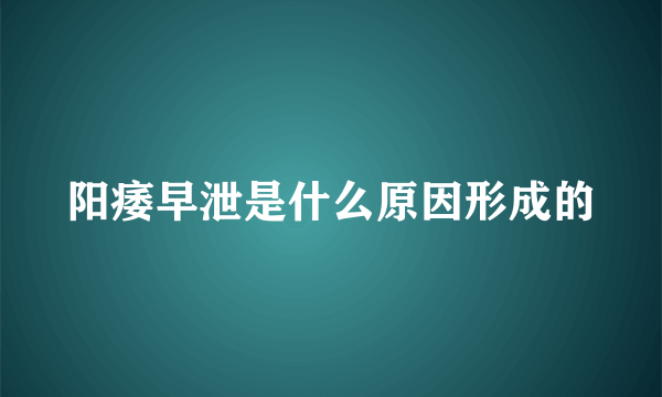 阳痿早泄是什么原因形成的