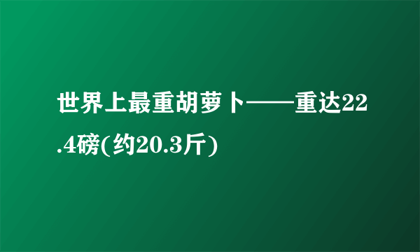 世界上最重胡萝卜——重达22.4磅(约20.3斤)