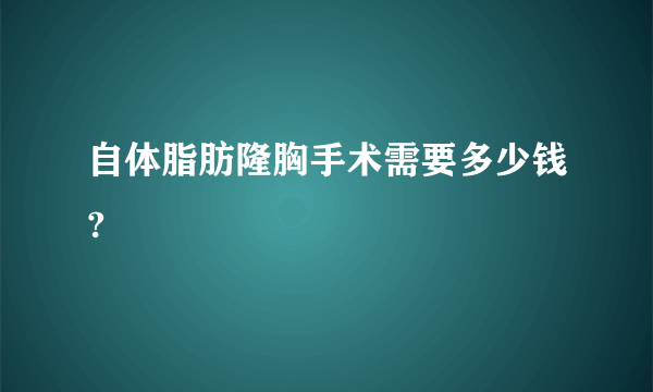 自体脂肪隆胸手术需要多少钱?